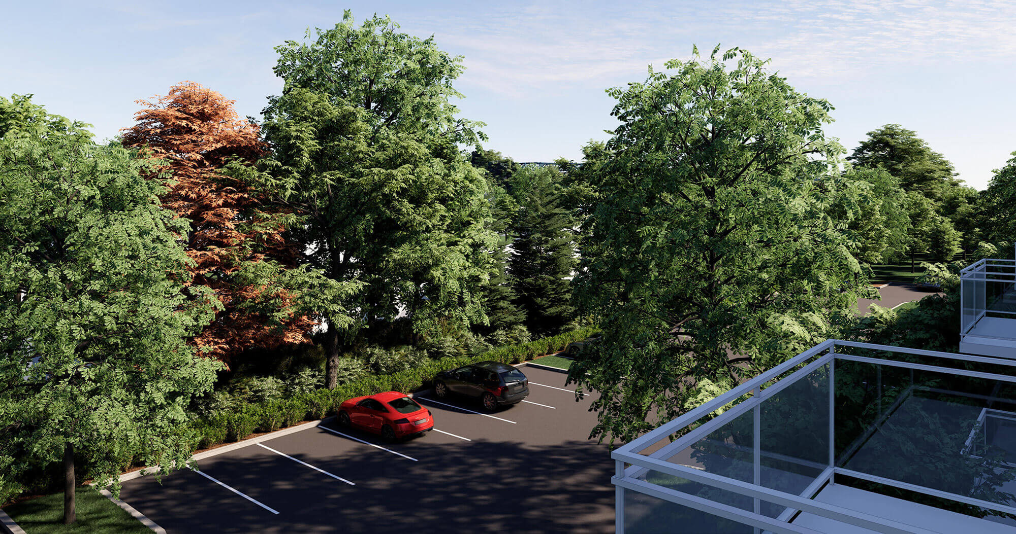 Vue du 3e étage du bâtiment B